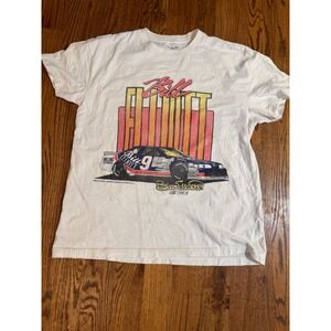 Abercrombie Fitch Mens Bill Elliott NASCAR Racing T Shirt Size XL White Y2K
